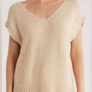 Lucky Brand Women's Tan V-Neck Sweater vest size M